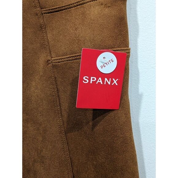 New! SPANX Rich Caramel High Waist Faux Suede Leggings, SP - Picture 9 of 9